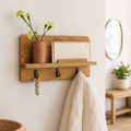Dark Walnut Key Holder Wall Shelf